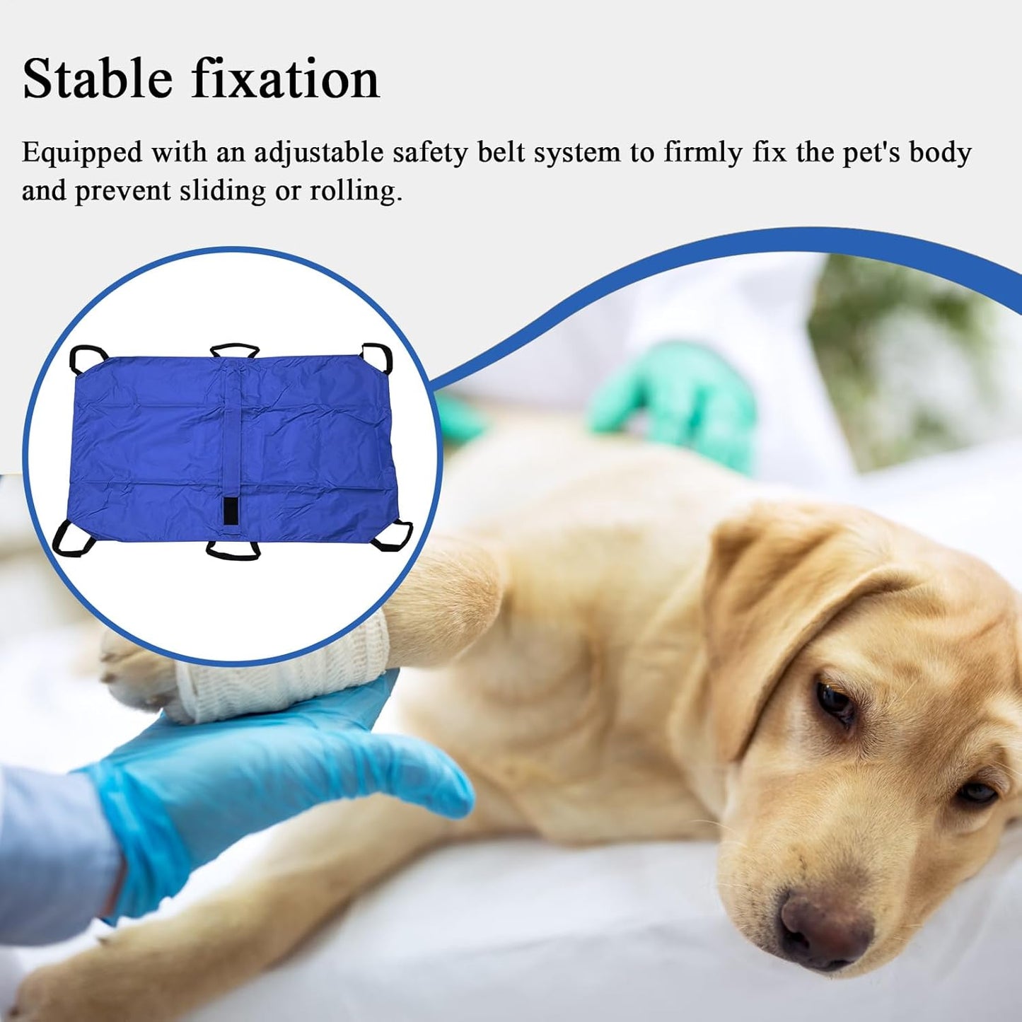 Pet Stretcher, Transport Stretcher for Puppy, Multifunctional Foldable Design, Minimized Risk Transports, Patient Pet Transfer Rescue Tool with Safety Strap for Medium, Large Bunny and Cat, 120x74x3cm