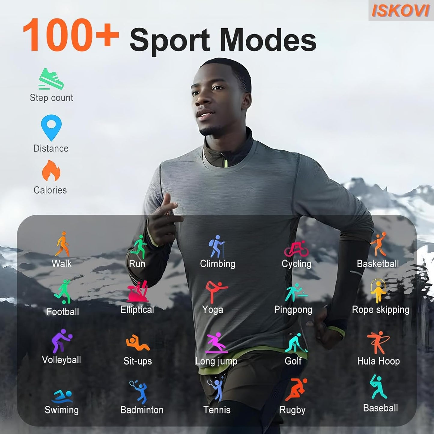 ISKOVI Smart Watch for Men Women Answer/Make Calls,Smartwatch with Heart Rate Sleep Counter Fitness Tracker, 100+ Sport Modes IP68 Waterproof Step Counter Smartwatch for iOS Android,Black
