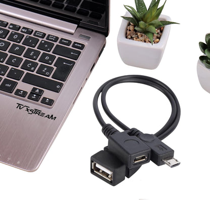 TV xStream [2 Pack] OTG Cable Adapter, 2-1 USB Cable for Firesticks 4K/4K Max/Cube/lite/2nd Gen Fire Stick Storage Expansion, Ethernet USB Port, Micro Power Connection