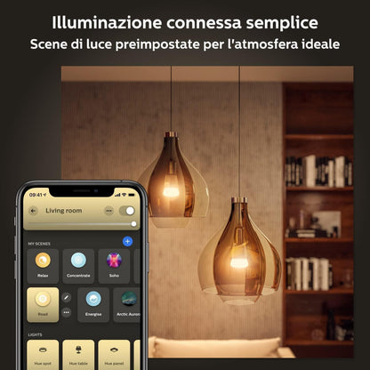 Philips Hue White E27 Smart LED Bulb, 15.5 W, White or Coloured Light, Dimmable, Bluetooth Control and Hue App, Works with Alexa, Google Assistant and Apple HomeKit