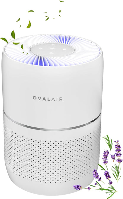 AIR2000A 3-Stage H13 Smart True HEPA Desk Air Purifier for Rooms up to 150 sq. ft. reduces Pet Odor, Smoke, White