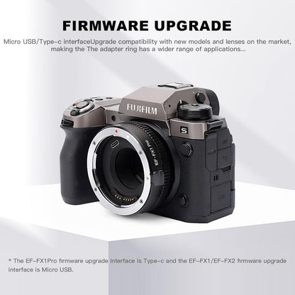 VILTROX EF-FX1 Pro Electronic Autofocus Lens Adapter EF-FX AF Adapter for Canon EF/EF-S Lens to Fuji X Mount X-H1 X-T5 X-T4 X-T3 X-T30 X-T100 X-E3 X-S10 X-E4