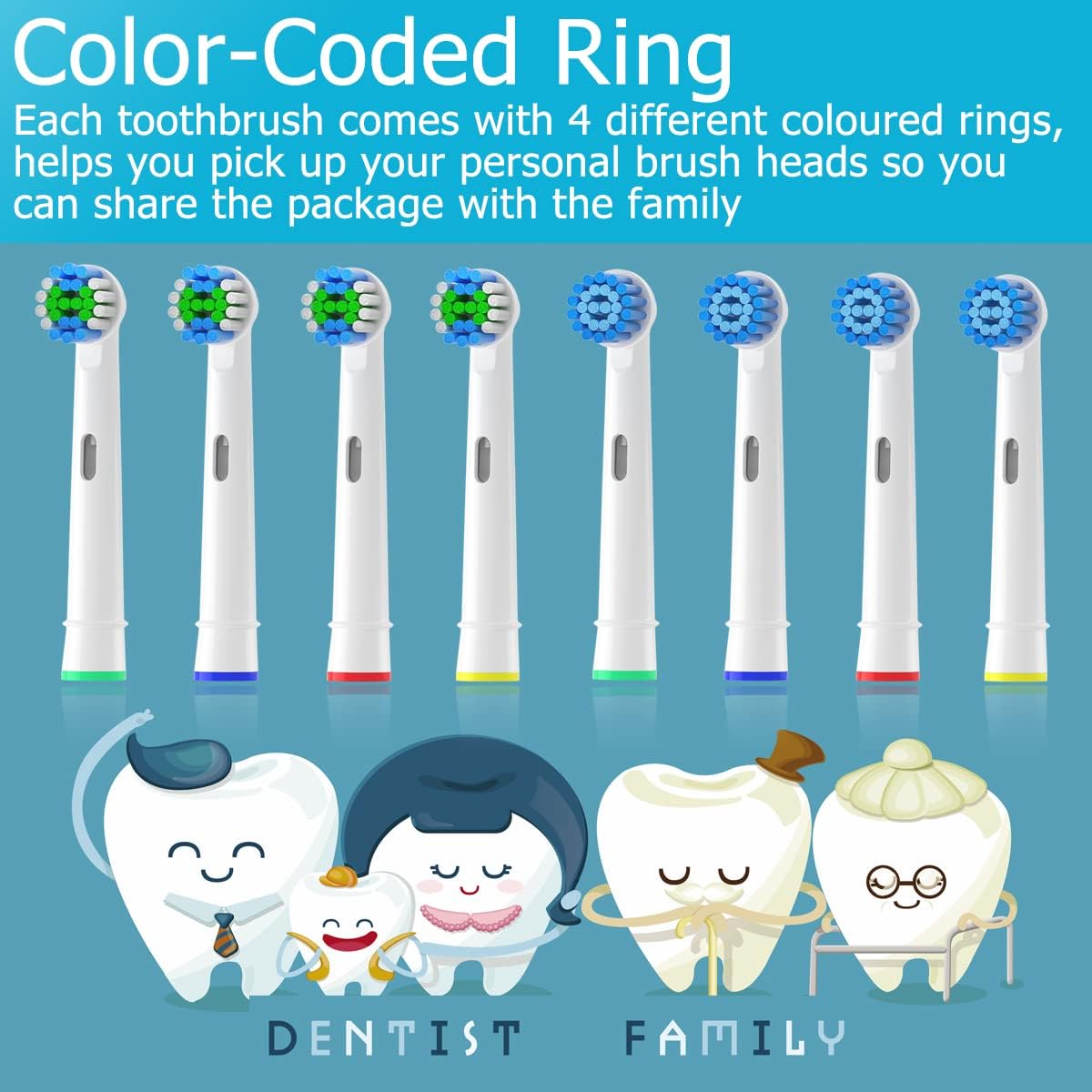 Sulkiwe Toothbrush Heads Compatible with Oral B Braun Pro / Advance Power / Smart / Vitality / Genius Series Replacement Heads Suitable for Oral-B 16 Pieces (White)