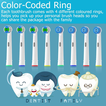 Sulkiwe Toothbrush Heads Compatible with Oral B Braun Pro / Advance Power / Smart / Vitality / Genius Series Replacement Heads Suitable for Oral-B 16 Pieces (White)