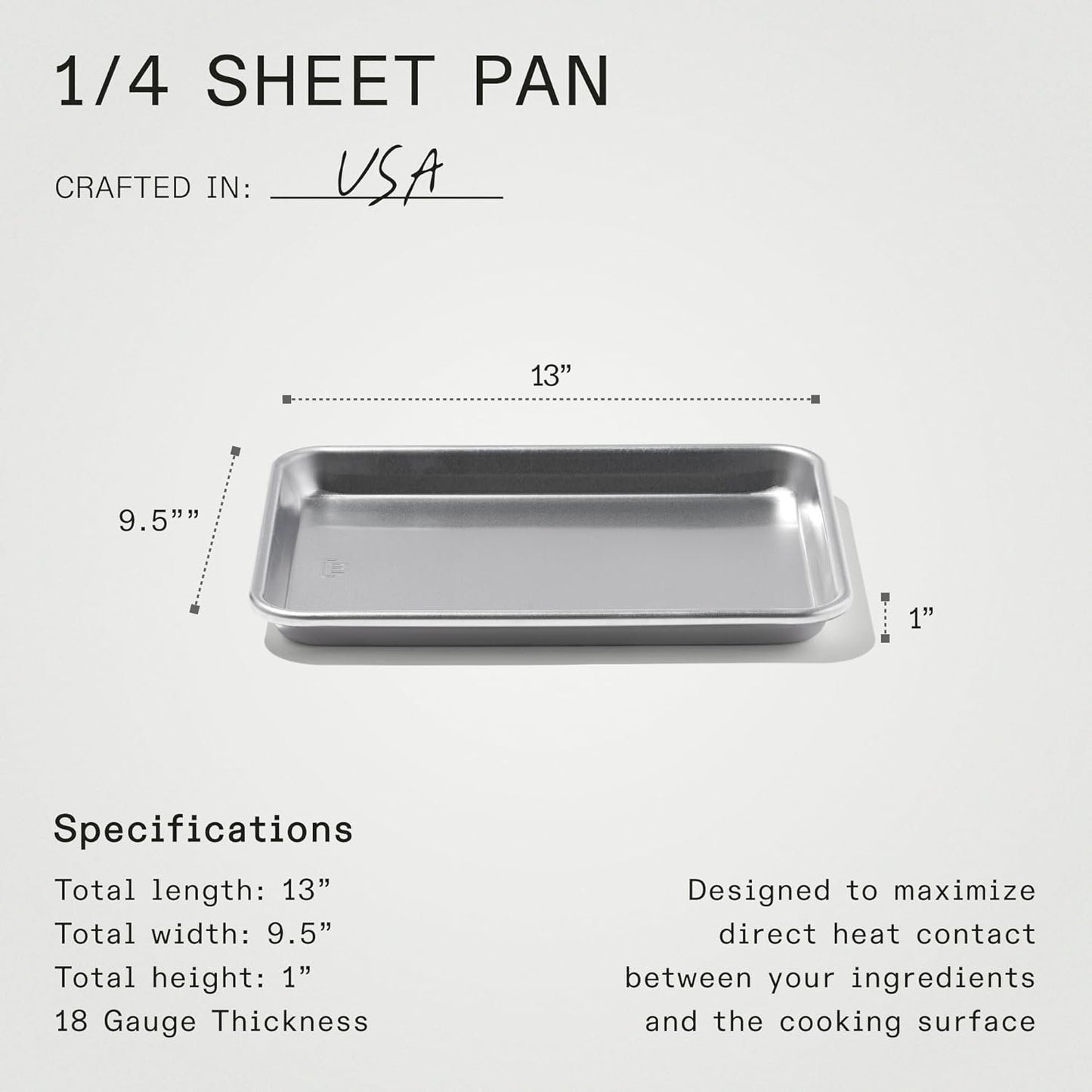 Made In Cookware - Quarter Sheet Pan - Commercial Grade Aluminum - Professional Bakeware - Made in USA