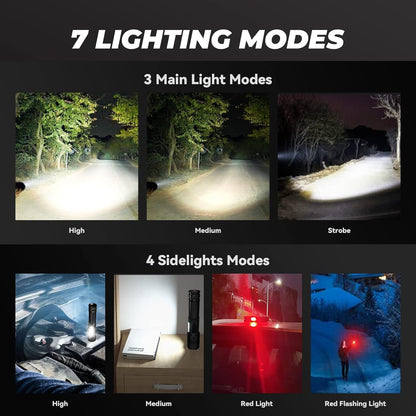 Flashlights High Lumens, Bright Flashlight LED Rechargeable, Adjustable Tactical Flashlights High Powered, Flash Lights for Home