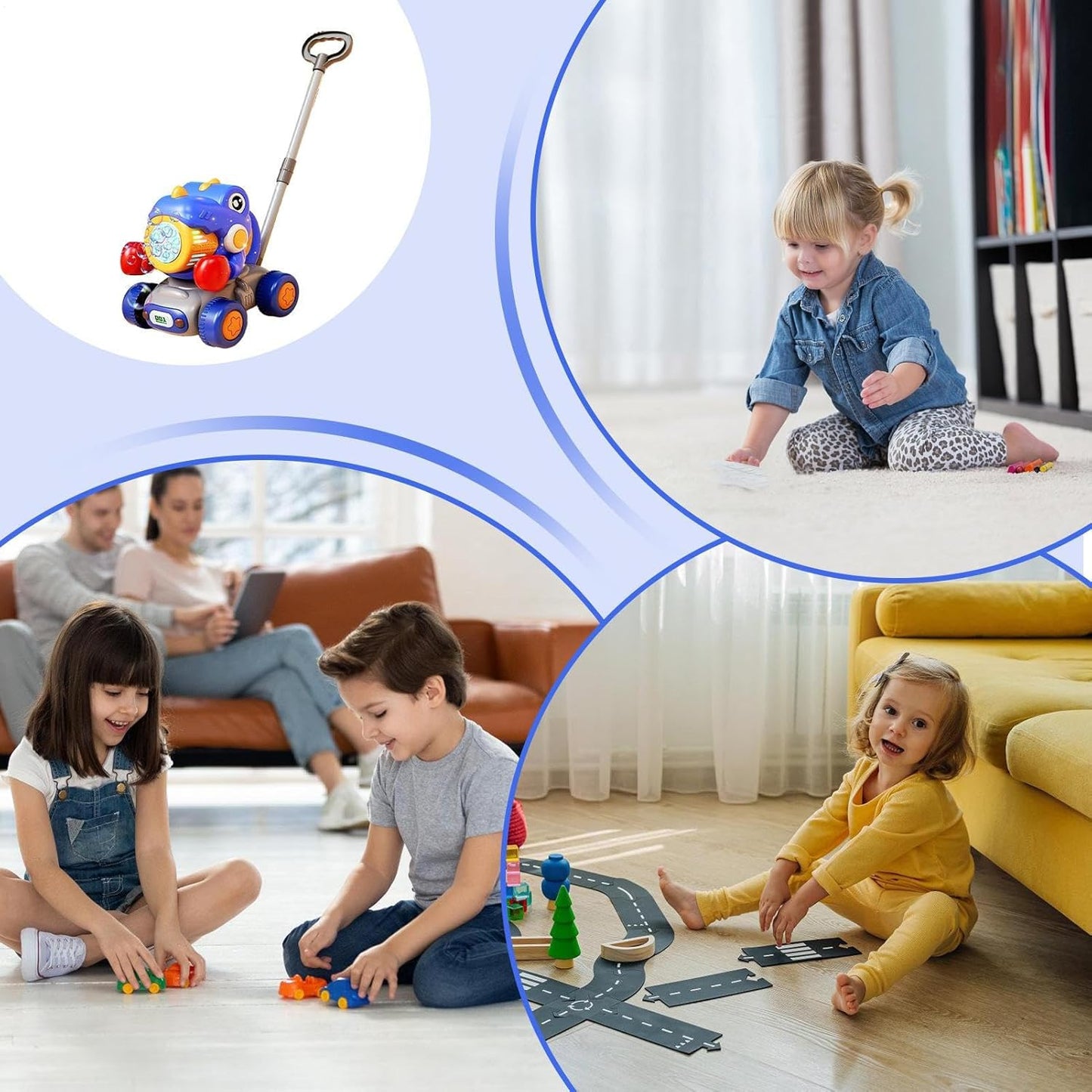 Dinosaur Bubble Lawn Mower, Leakproof Waterproof Bubble Machine, Portable Toy Boys Aged 3+, Convenient for Garden Play, Backyard Fun, and Beach Adventures