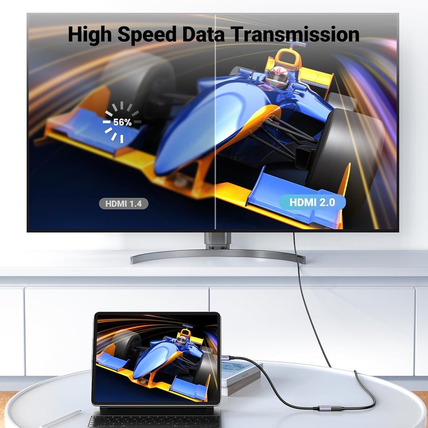 UGREEN 4K@60Hz Micro HDMI to HDMI Adapter 1080P Nylon Braided Male to Female Support 3D Compatible with Hero 7 Raspberry Pi 4 Camera 0.25M Silver