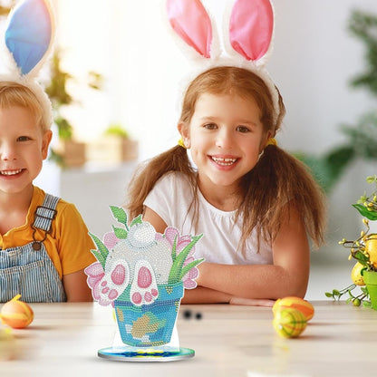 Tabletop Rhinestone Art, Desktop Bunny Eggs Rhinestone Painting, Easter Spring Holiday Decor, Easter Table Decoration, Rhinestone Easter Art, Seasonal Easter Decor, Holiday Gem Art, Dining Room Easter