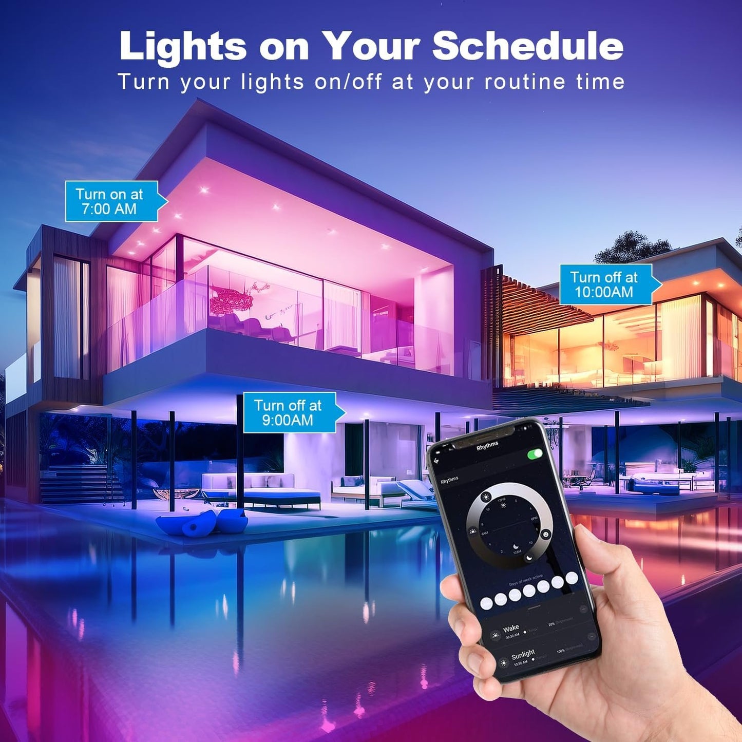 KoalaKraft Smart LED Downlight 4-Pack 90mm - Color Changing Downlights with APP & Voice Control, WiFi Bluetooth Ceiling LED Lights, Music Sync Smart Downlights, Energy-Efficient Recessed Lighting