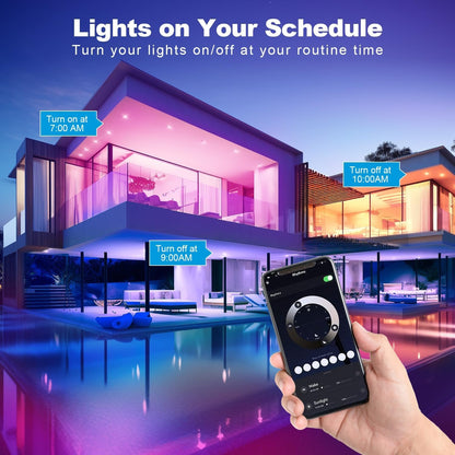 KoalaKraft Smart LED Downlight 4-Pack 90mm - Color Changing Downlights with APP & Voice Control, WiFi Bluetooth Ceiling LED Lights, Music Sync Smart Downlights, Energy-Efficient Recessed Lighting