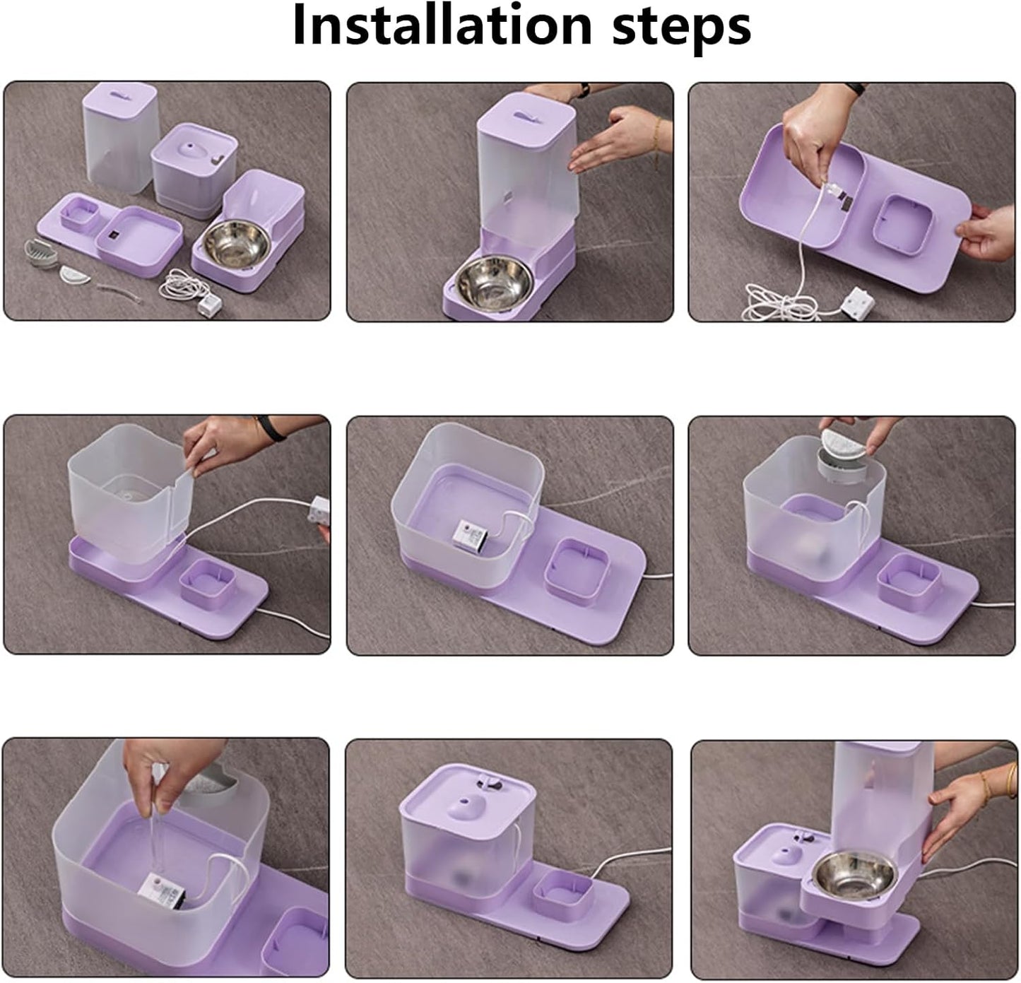 Automatic Pet Feeder,Dog Food Dispenser Automatic Feeder - Drinker Waterer Large Capacity Pet Supplies, Storage Container for Kitten Puppy Feeding Watering