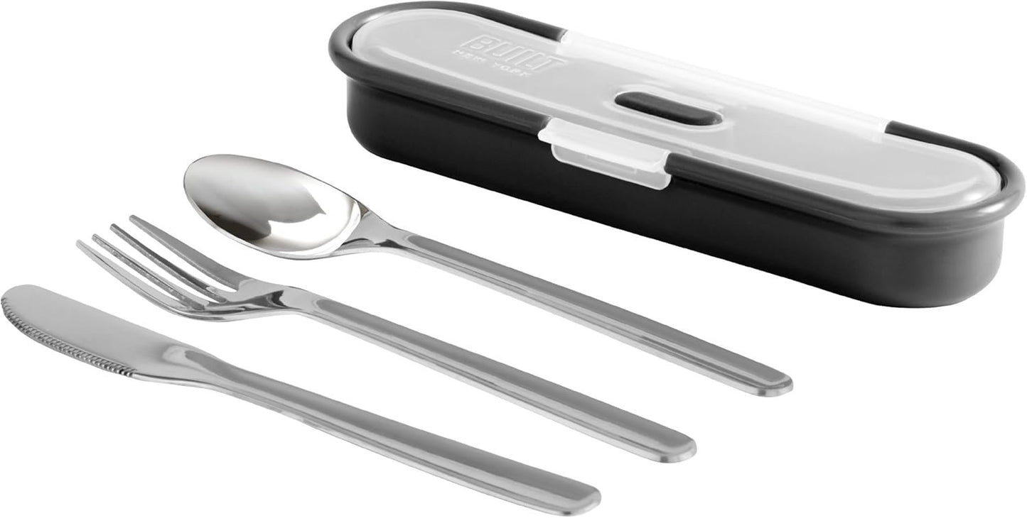Built - Gourmet Bento 4 Piece Stainless Steel Utensil Set with Nesting Case (Black)