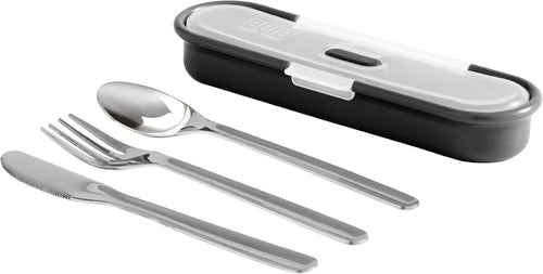 Built - Gourmet Bento 4 Piece Stainless Steel Utensil Set with Nesting Case (Black)