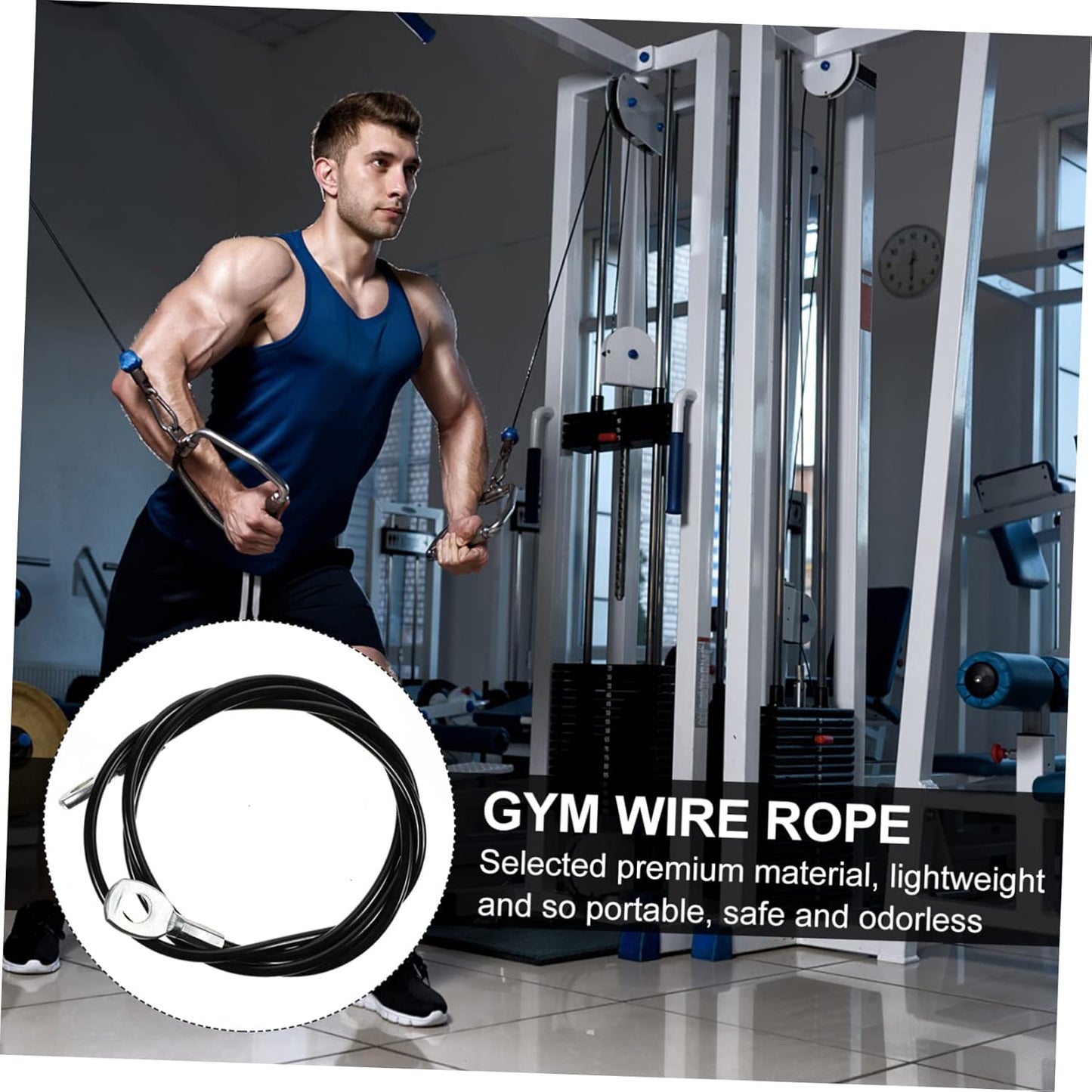 CORHAD 1pc DIY Fitness Wire Rope Heavy Duty Steel Cable for Home Gym Portable Lightweight Practical Gym Cable Versatile Fitness Pulley Accessories