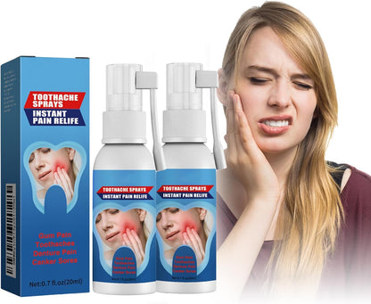 Tkekruh 2PC Dental Analgesic Spray, 20 ml, Toothache Spray, Teeth Treatment Spray, Relieve Pain of Swollen Gums, Caries, Caries and Dental Caries, Whiten and Brighten