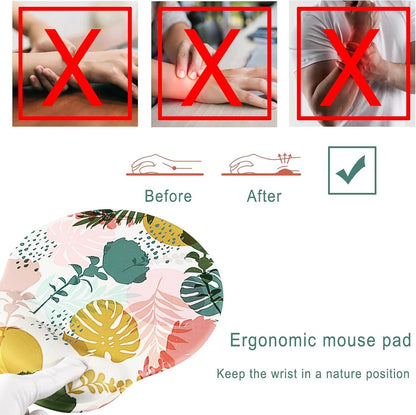 Ergonomic Mouse Pad with Wrist Rest,Small Gaming Gel Mousepad,Office Desk Accessories for Computer Laptop,Work from Home Essentials (Rose)