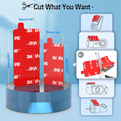 pop-tech Adhesive Pad for Dash Cam: 4Pcs Sticky Pads for Dashcam Mount Front Rear - 3M VHB Double Sided Mounting Tape for Square Car Camera - Heat Resistant Replacement Sticker for Windshield Window