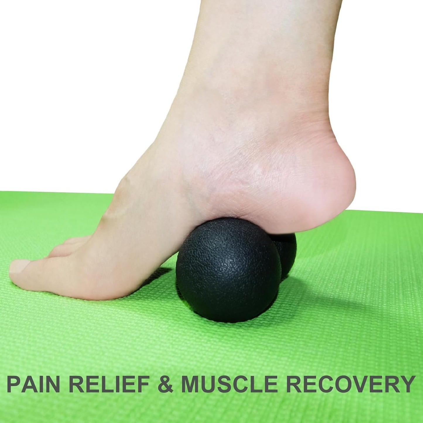 Hard Peanut Massage Ball, Double Lacrosse Massage Ball. Deep Tissue Massager Mobility Roller for Physical Therapy Myofascial Release Trigger Point Muscle Relax Pain Relief Acupressure (Black)