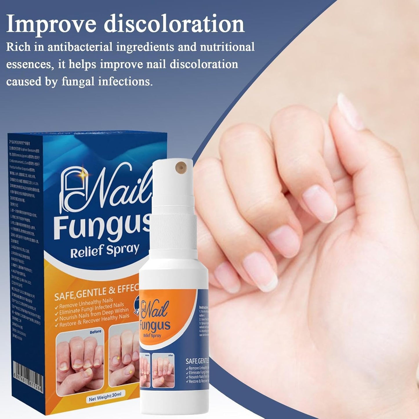 Nail Strengthener, Toenail Care Spray, 4.02x1.14x0.24 Inches Gentle Long Lasting, Portable Nails Repair Spray for Damaged and Thickened Toenails, Strengthens, Nourishes, Protects