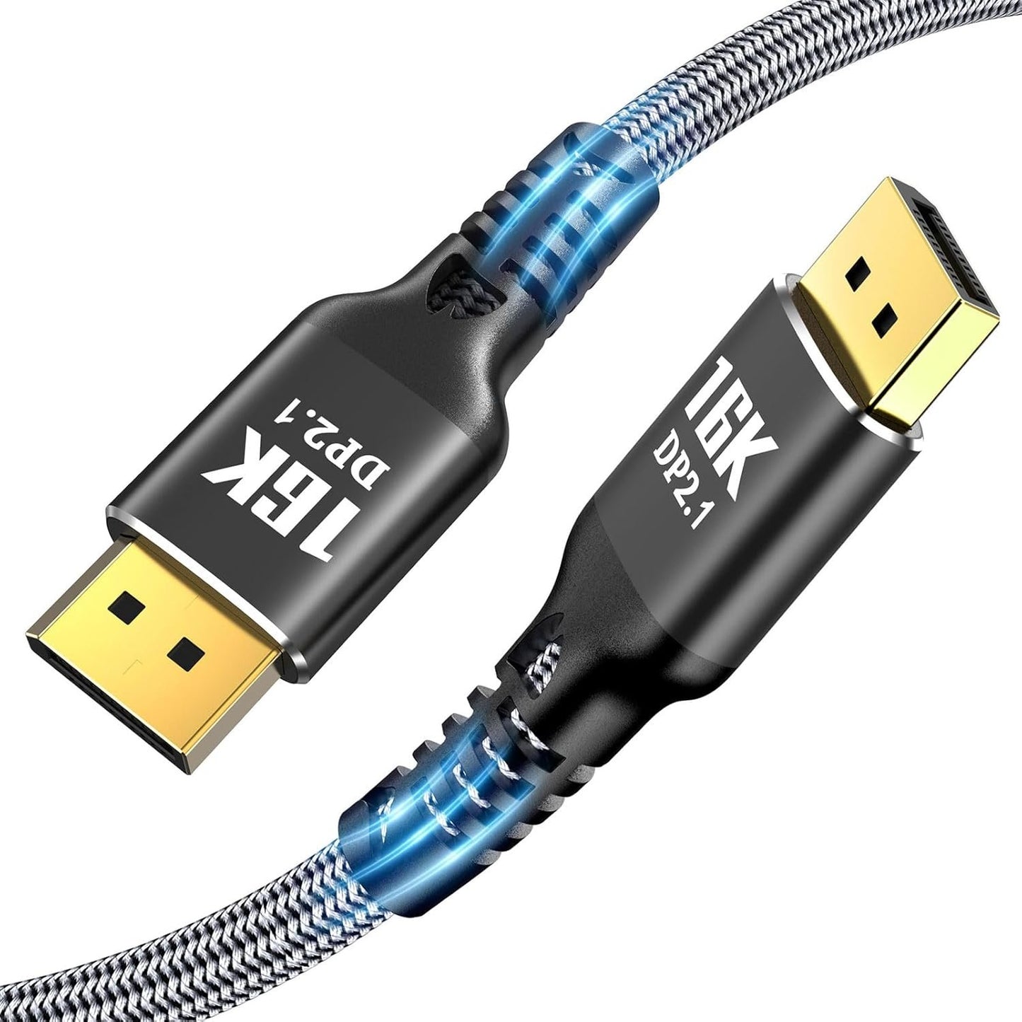 Azxcvbnm DisplayPort 2.1 Cable 16K@30Hz 10K@60Hz Gaming Display Cable for Video Streaming for Gamers and Designers
