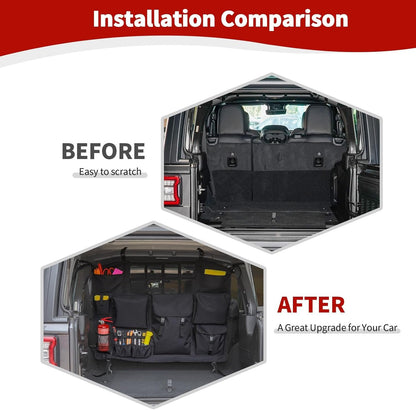 RT-TCZ for Wrangler JK JL Trunk Storage Bag Organizer with Multi-Pockets Tool Kits Cargo Bag for Jeep Wrangler JK JKU JL JLU