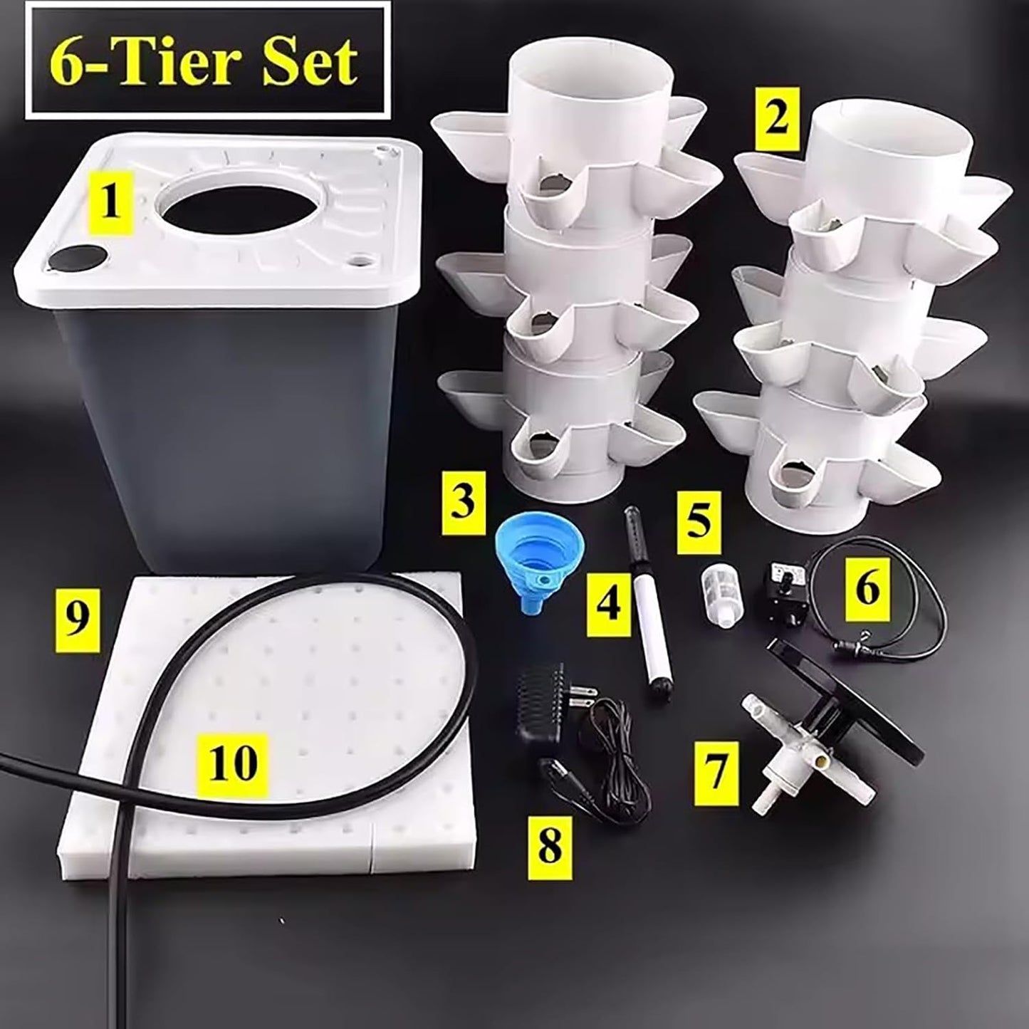 FXNFXLA Torre idroponica 2025, Kit per Sistema di Coltivazione idroponica Verticale con Pompa dell'Acqua, Timer, irrigazione Intelligente, per Erbe aromatiche, Frutta e Verdura