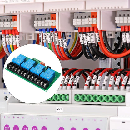 MECCANIXITY 1 Pcs DC 5V 4 Channel Relay Module Switch Boards Shield 30A High or Low Level Trigger for Electronics Industrial Home Automation