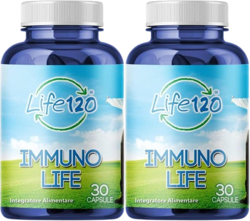 Life 120 - Immuno Life - 30 CAPSULES - Food supplement based on plant extracts, vitamins and minerals - Pack of 2