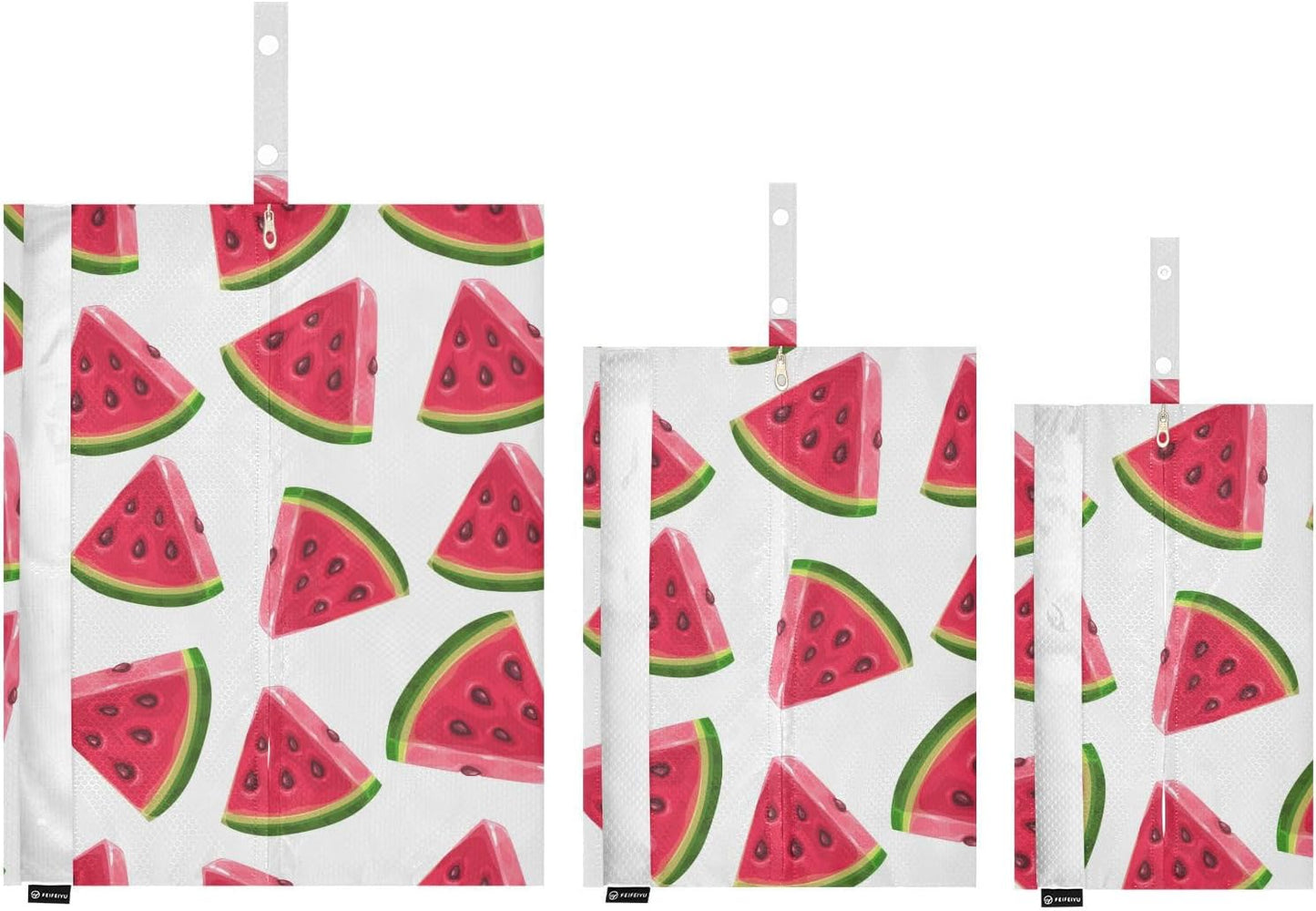 Red Triangle Watermelon 3 Set Packing Travel Organizer Portable Bags For Closet Ziplock Bag Storage And Organization