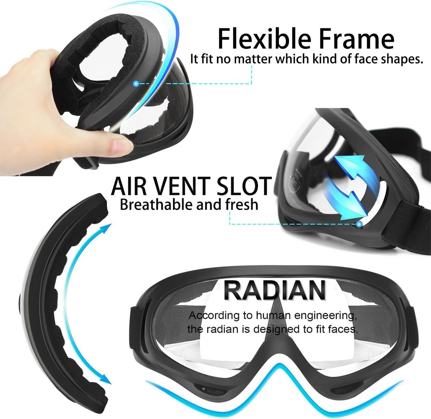 2 Pack Children's Safety Glasses with Anti Fog and UV Protection Perfect for Foam Blasters Gun