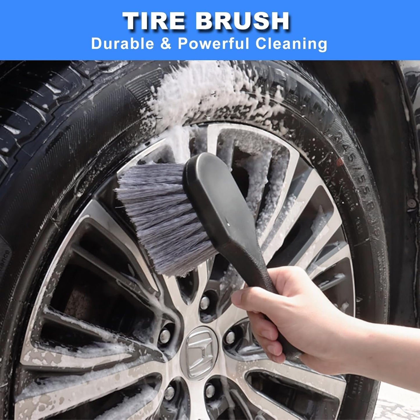 NIKCOSMK 10Pcs Wheel Brush Kit for Cleaning Wheel and Tire, Wheel and Rim Brush, Car Detailing Brushes, Tire Brush, Bendable & Durable Car Wheel Rim Cleaner Brush Set,Car Cleaning Brush Supplies Kit