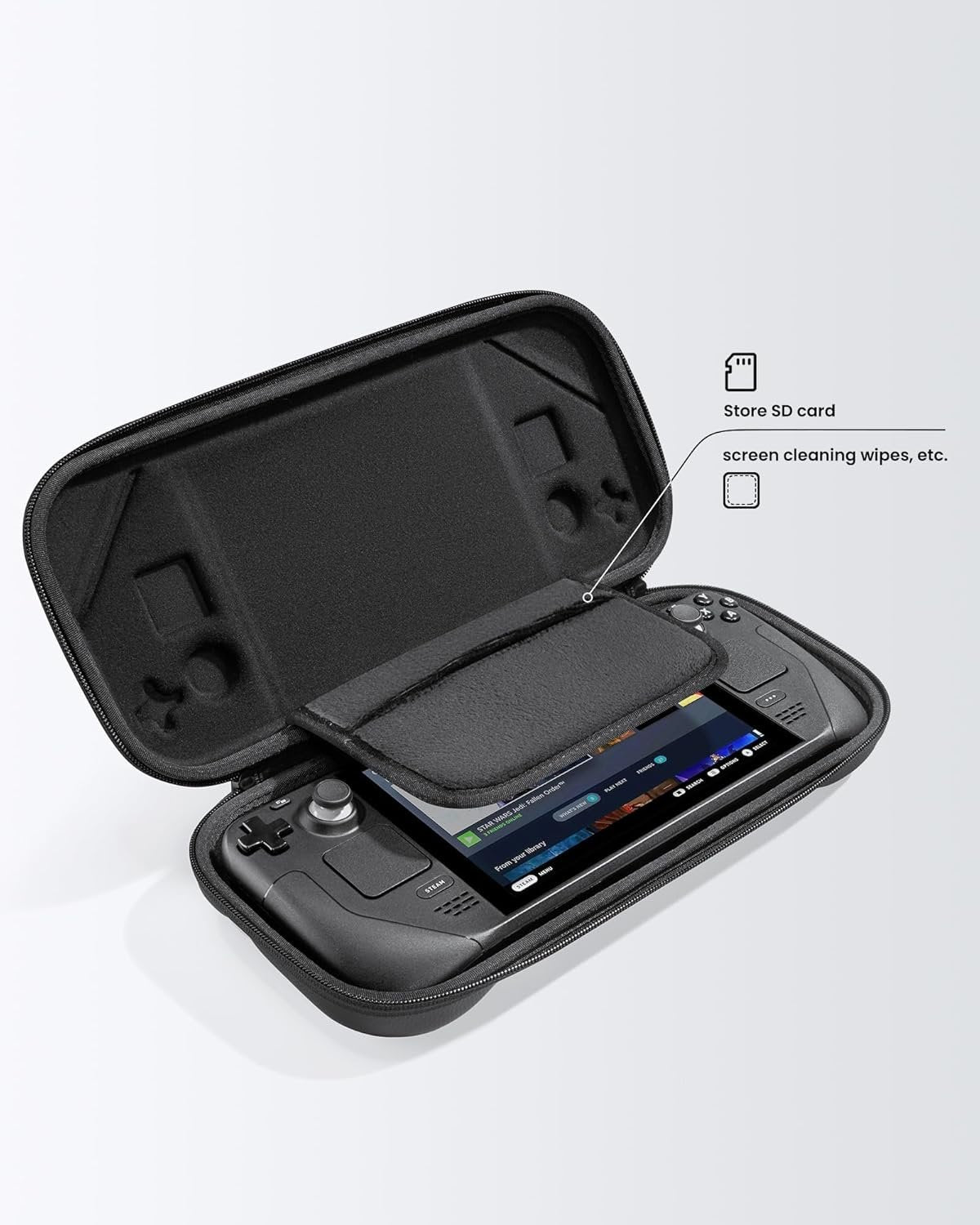tomtoc Carrying Case Compatible with Steam Deck, Protective case, Hard Portable Travel Carrying Bag for Steam Deck Console & Accessories, Shockproof, Travel Friendly, Black
