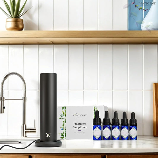 Dynamo Essential Oil Diffuser for Home with Fragrance Sample, App & Manual Control, Cold-Air Scent Diffusers for Home, Large Room, Hotel Scent Diffuser up to 1000sq.ft Black Aroma Diffusers