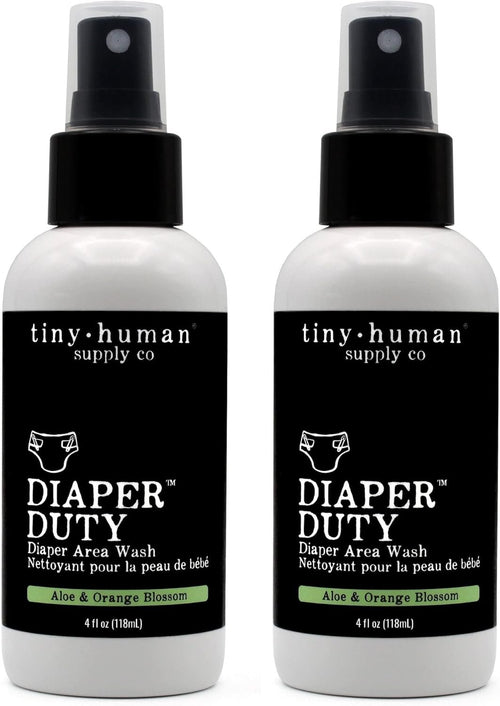 Diaper Duty Diaper Area Wash 4oz (2 Pack), Orange Blossom & Aloe, Gentle Cleansing Spray for Cloth Diapers, Calming & Soothing