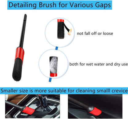 Car Detailing Brushes Duster Cleaning Kits, Soft Hair Dashboard Air Vent Crevice Dusting Detail Cleaner Interior Accessories Tools for Decoration,Automotive,Truck,SUV,RV