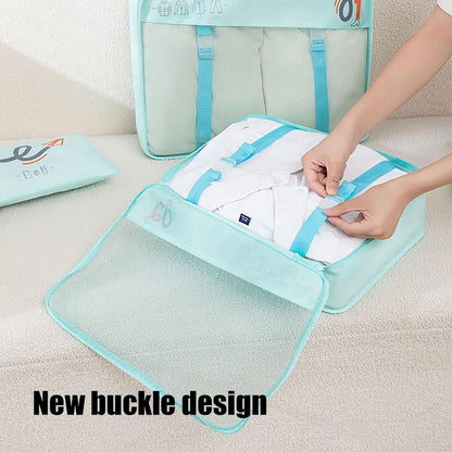 6pcs Clothes and Travel Essentials Packing Cubes Set - Organization Bags for Underwear, Socks, Bras, T-Shirts, Panties, Towels