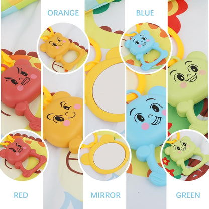 Besswin Baby Gyms Play Mat, Activity Center with Portable Play Piano Gym Mat & Lights Toy,Five Hanging Toys for Interactive Play Soft, Infant Tummy Time Mat Perfect Baby Toys for Age 0+（518A-25）