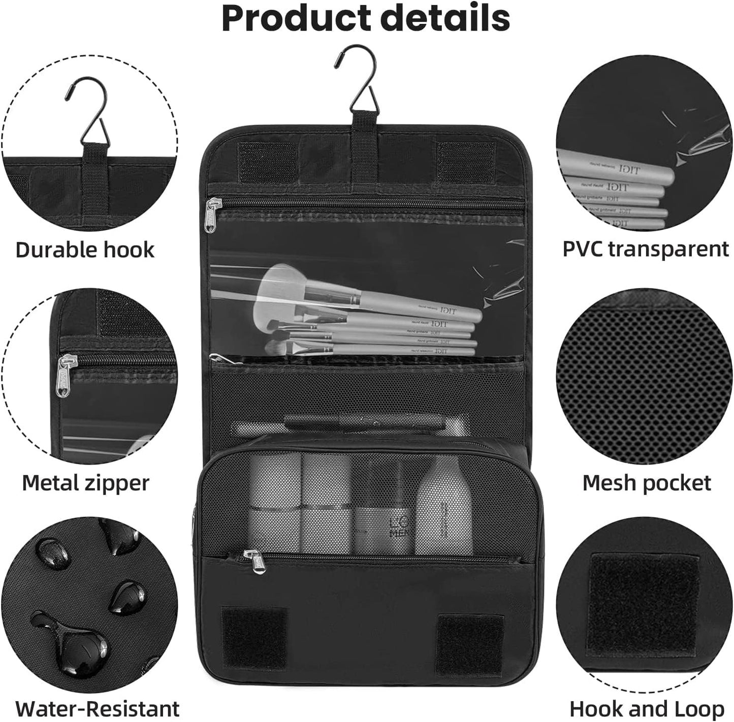 Packing Cubes, 10 Set Packing Cubes with Shoe Bag & Electronics Bag - Luggage Organizers Suitcase Travel Accessories (Black)