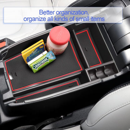 ZCLINKO Center Console Organizer for 2021+ Frod Escape Frod Bronco Sport CX430 Armrest Storage Box Interior Accessories Armrest Organizer ABS Material Tray Insert Organizer Glove Pallet (Red)