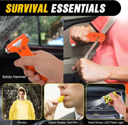 Nilight Car Emergency Kit with Jumper Cable Repair Tool Sets and Foldable Shovel,Roadside Safety Assistance Essential Tools for Travel Camping Outdoor Cars Truck SUV RV