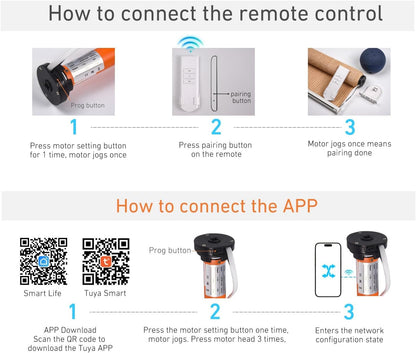 Tuya WiFi Smart Roller Shade Motor for 1.5" (38mm) Tubes – Works with Alexa & Google Home – App/Timer Control – No Hub Needed – DIY Electric Motor for Roller Blinds & Shades