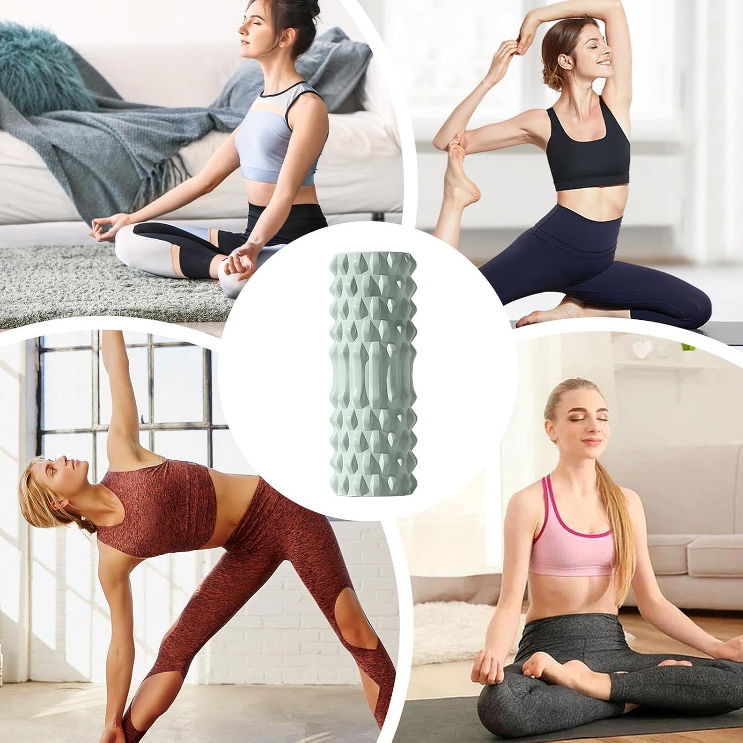 Rullo in schiuma per esercizi, massaggio muscolare, attrezzo da palestra, multifunzione, rullo per rilassamento muscolare per esercizi, massaggio, recupero muscolare