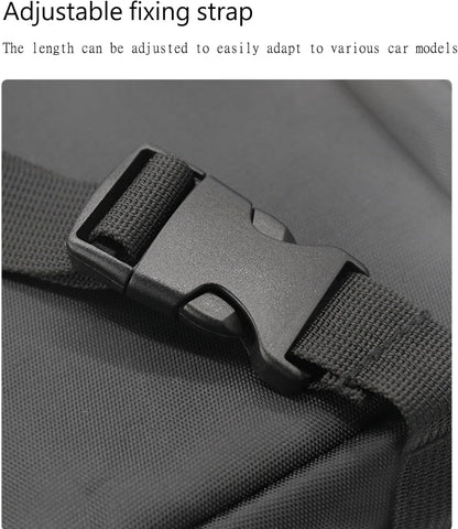 HYPIQQ Pattumiera da Campeggio con Coperchio e Tasche di stoccaggio Pieghevole Hanging Seat Gap necessità per Accessori Auto Life Essentials Cleaning Supplies,Nero,One Size