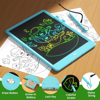 Oksoar Writing Tablet for Kids (Age 3-8), 10-Inch LCD Colorful Doodle Boards, Perfect for Christmas & Birthday Gifts, Learning Toys & Travel Essentials for Boys and Girls (Pink)