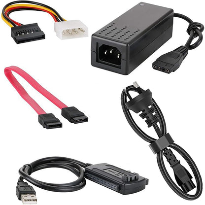 tunghey SATA/PATA/IDE Drive to USB 2.0 Adapter Converter Cable for Hard Drive Disk HDD 2.5" 3.5", Compatible with USB 1.1/2.0/3.0, with External AC Power Adapter Included