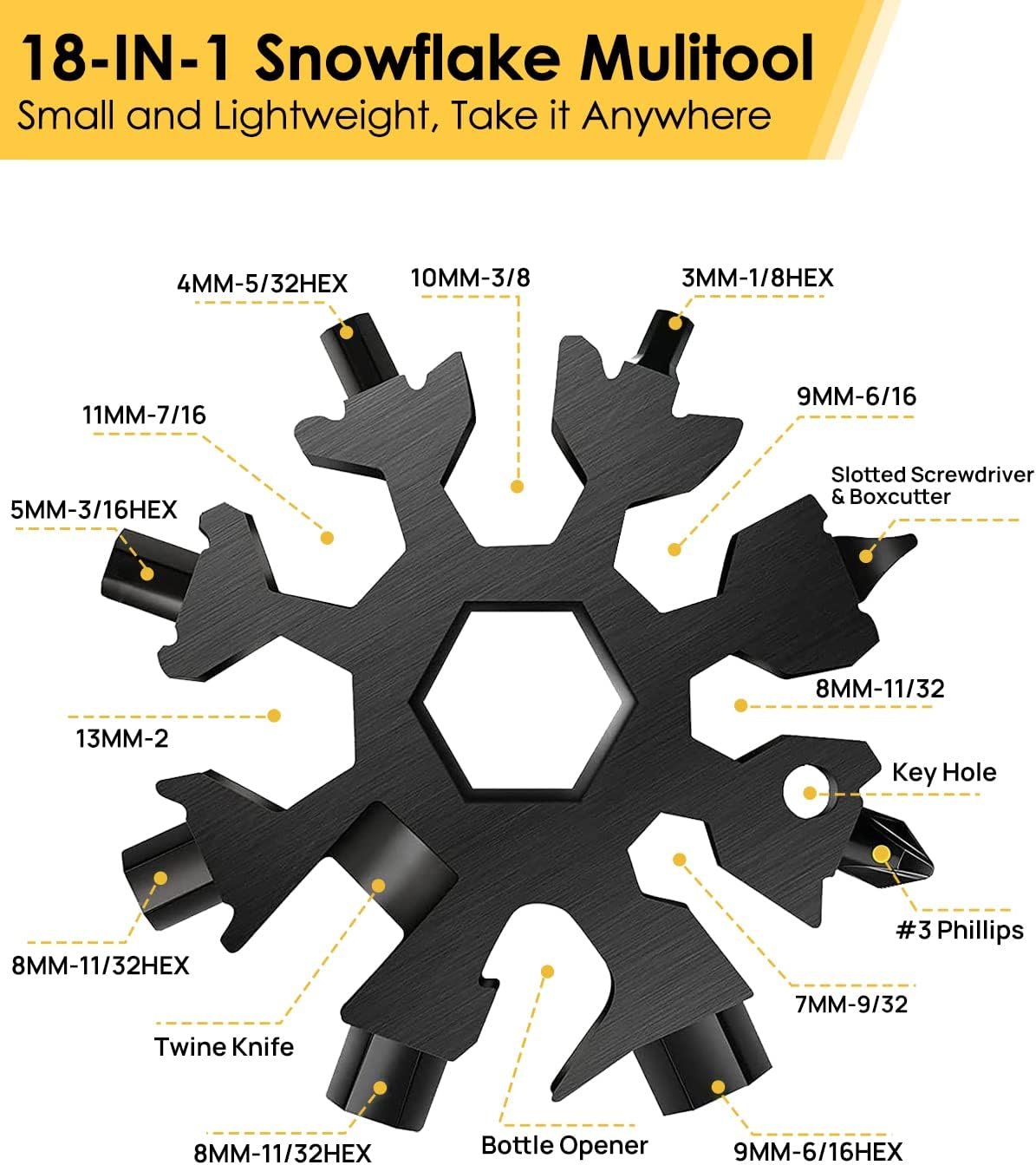 Gift for Men,Women BIBURY 15-in-1 Multi-Functional Pliers & 18-in-1 Snowflake Multitool, Foldable Multi-Tool Multitool Pocket Tool in Durable Stainless Steel, Camping Gadgets for Outdoor Adventurers
