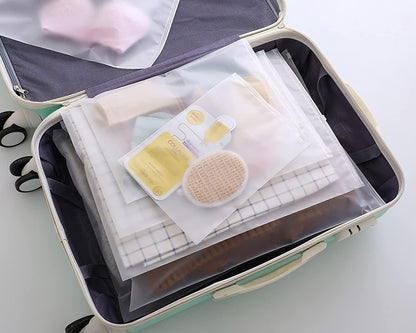 30 Pcs Travel Storage Bags For Clothes,Reusable Plastic Ziplock Bags For Hospital Bag,Frosted Waterproof Multifunctional Luggage Storage Pouch for Clothes, Shoes, Cosmetics (5 Size)