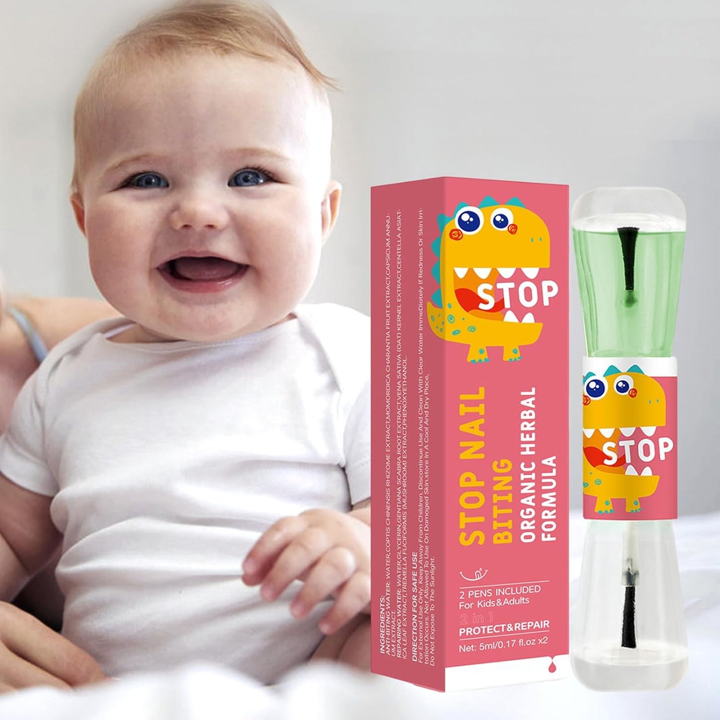 Anti Nails Biting Treatments, No Bite Nail Polish, Nail Care Strengthener, Bitter Nails Deterrents for Kids and Adults, Finger Sucking Prevention, Long-Lasting, 1 Piece