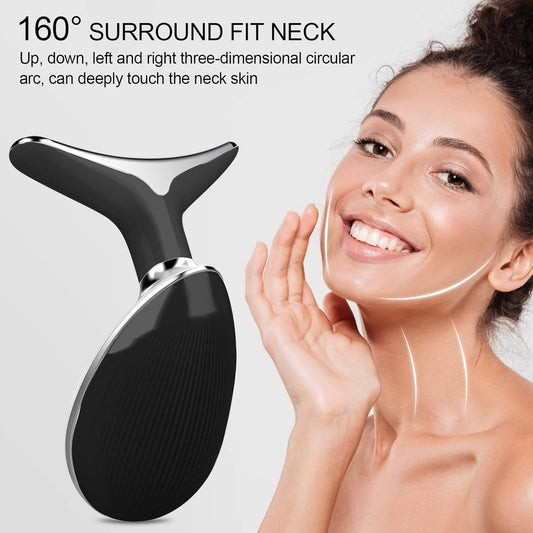 Commodery Microglow Handset Face Lift Device, Red Light Therapy for Face, Skin Beauty Device for Face and Neck, 3 in 1 Portable Electric Face Massager(Black)